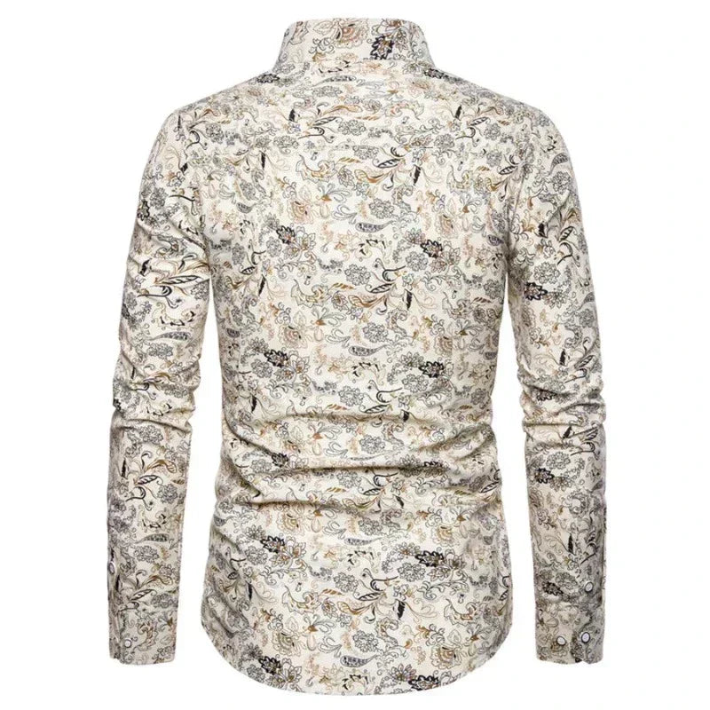 Slim Fit Dress Shirt | Micro-Dot Pattern | Stretch Cotton Blend