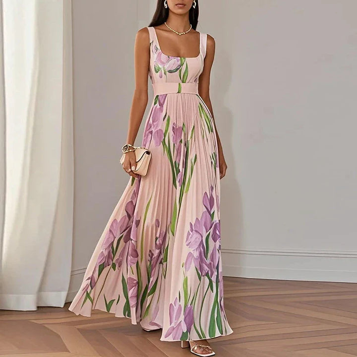 Guylaine | Pleated A-Line Maxi Dress