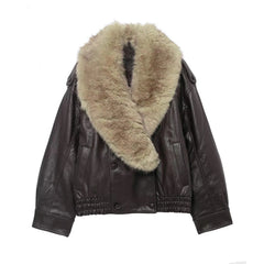 Verity | Women's Double-Breasted Faux Leather Jacket