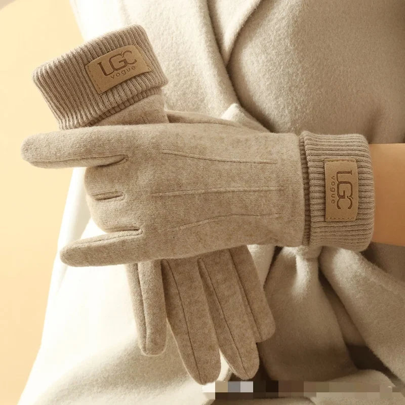 Women's Chic Warm Winter Cashmere Gloves - Khaki / Unique