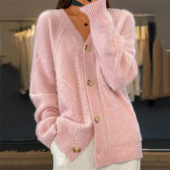 Rose | Soft Cable Knit Cardigan with a Button Front