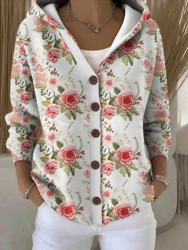 Dorothy | Colourful Hooded Button Cardigan