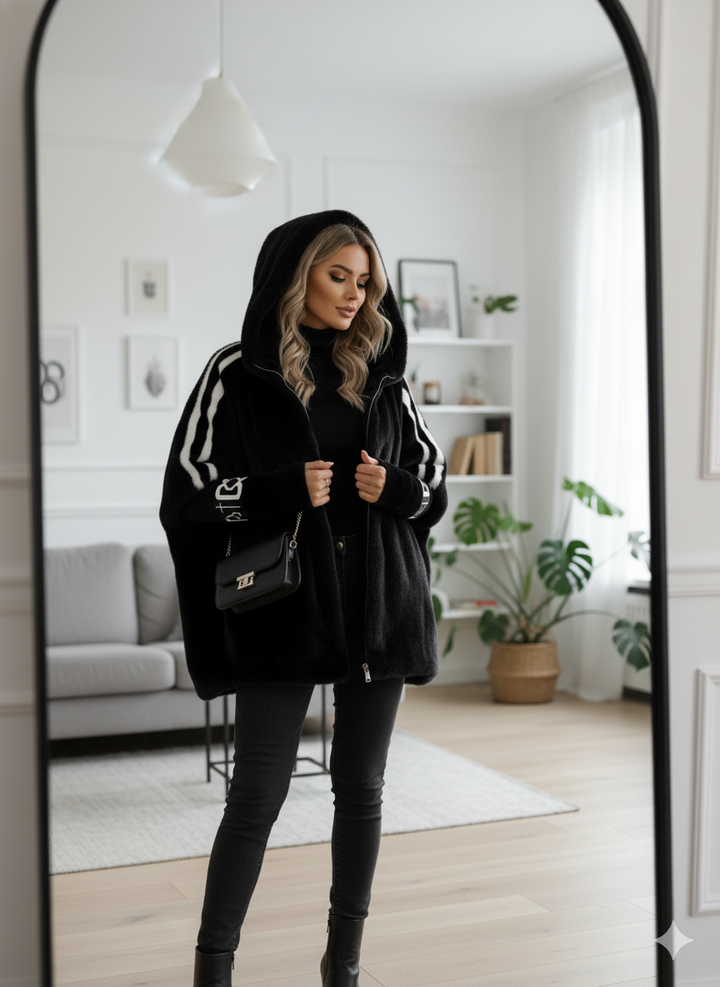 Women's Oversized Hooded Faux Fur Mink Coat