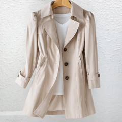 Edwige | Timeless Overcoat with Tortoiseshell Buttons