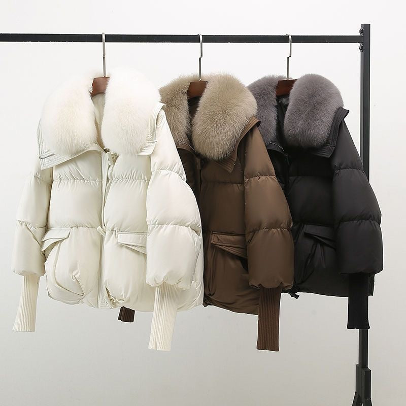 Women's Silk Down Puffer Snow Winter Jacket