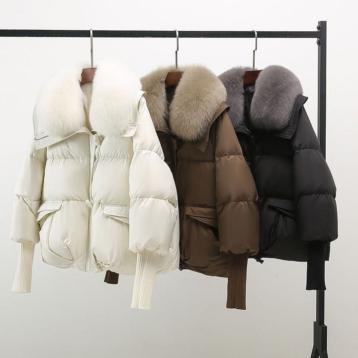 Women's Silk Down Puffer Snow Winter Jacket