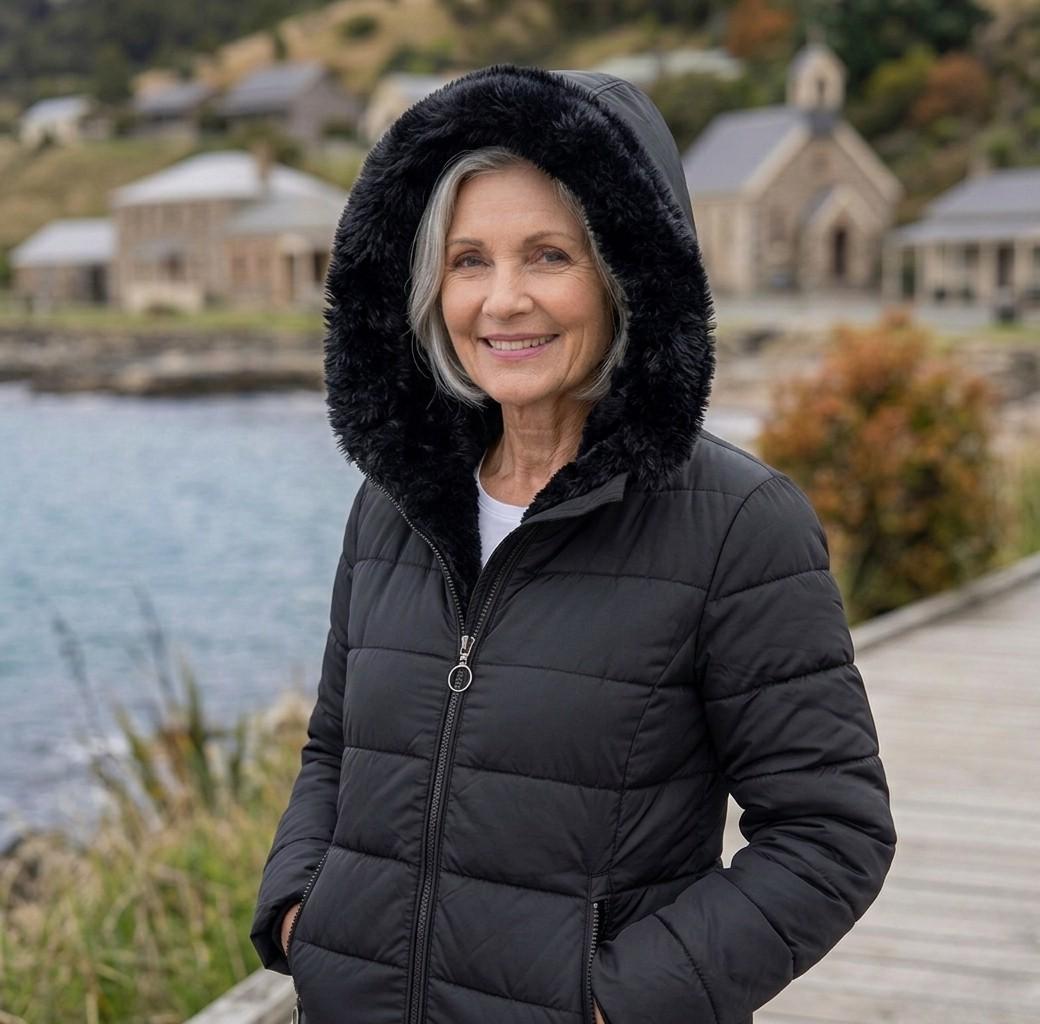 Snow Long Puffer Fleece-Lined Winter Jacket