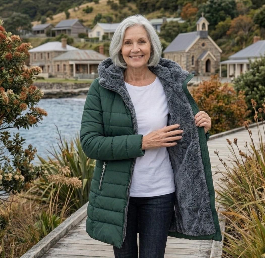 Snow Long Puffer Fleece-Lined Winter Jacket