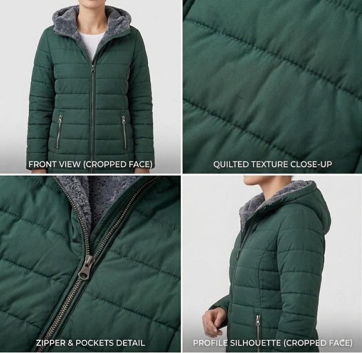 Snow Long Puffer Fleece-Lined Winter Jacket