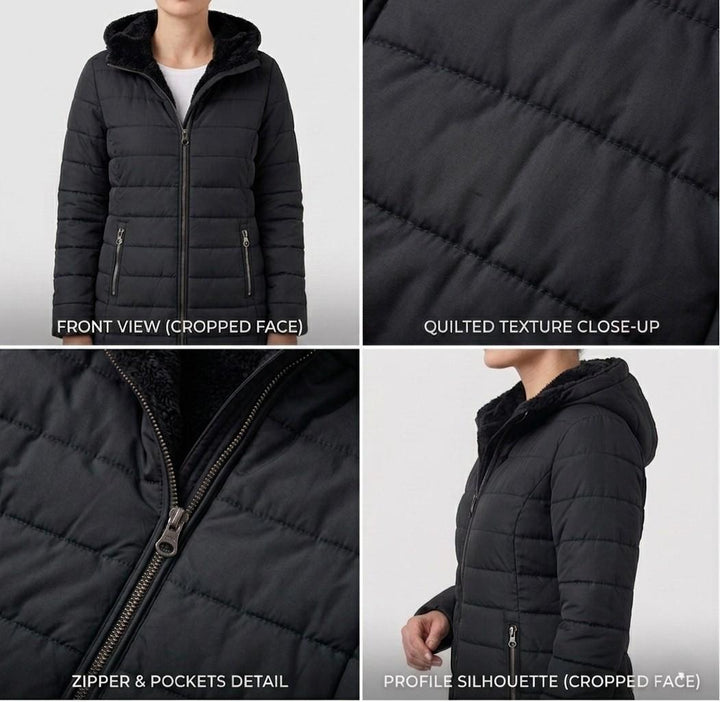 Snow Long Puffer Fleece-Lined Winter Jacket