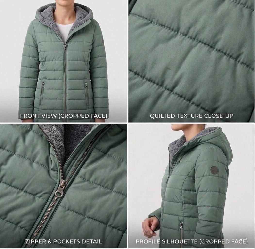 Snow Long Puffer Fleece-Lined Winter Jacket