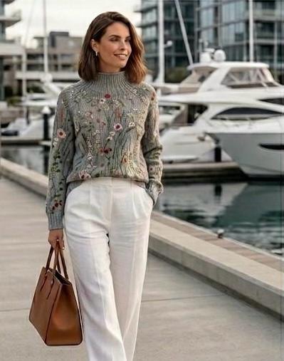 Lilian women's vintage floral knit sweater - photo 5