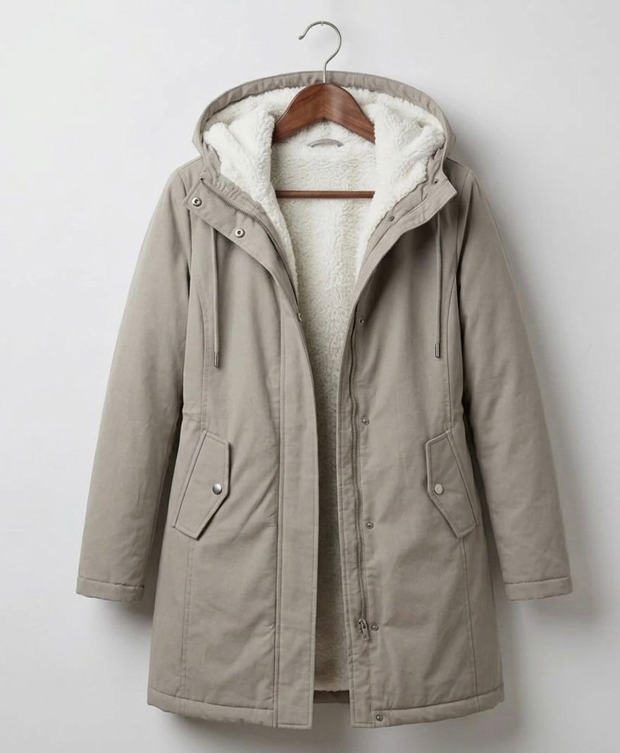 Sherpa Fleece-Lined Waterproof Snow Winter Jacket - Grey
