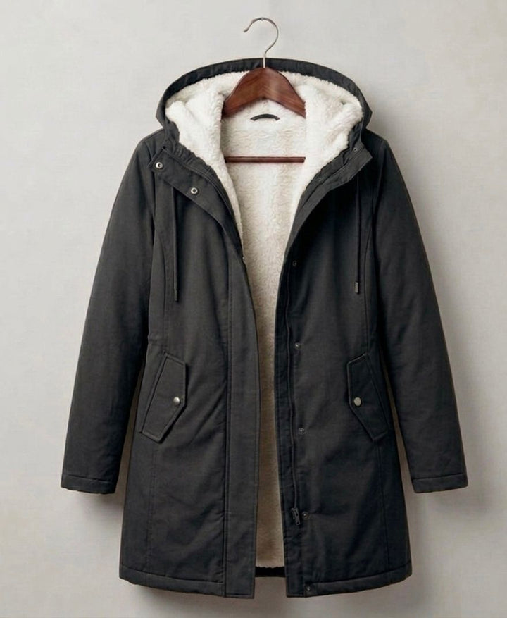 Sherpa Fleece-Lined Waterproof Snow Winter Jacket - Black
