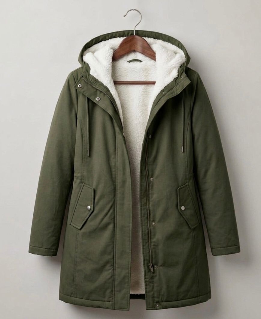 Sherpa Fleece-Lined Waterproof Snow Winter Jacket - Forest Green