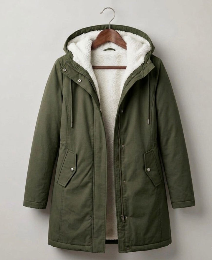 Sherpa Fleece-Lined Waterproof Snow Winter Jacket - Forest Green