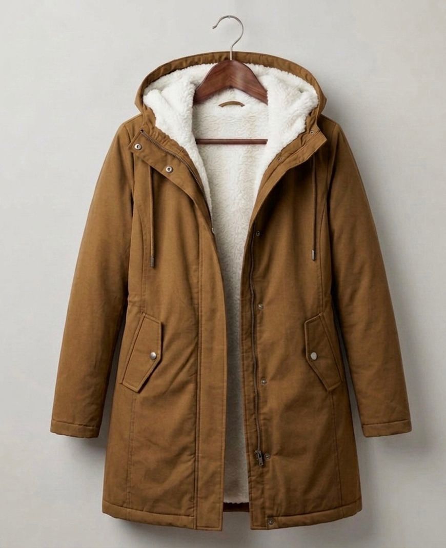 Sherpa Fleece-Lined Waterproof Snow Winter Jacket - Khaki