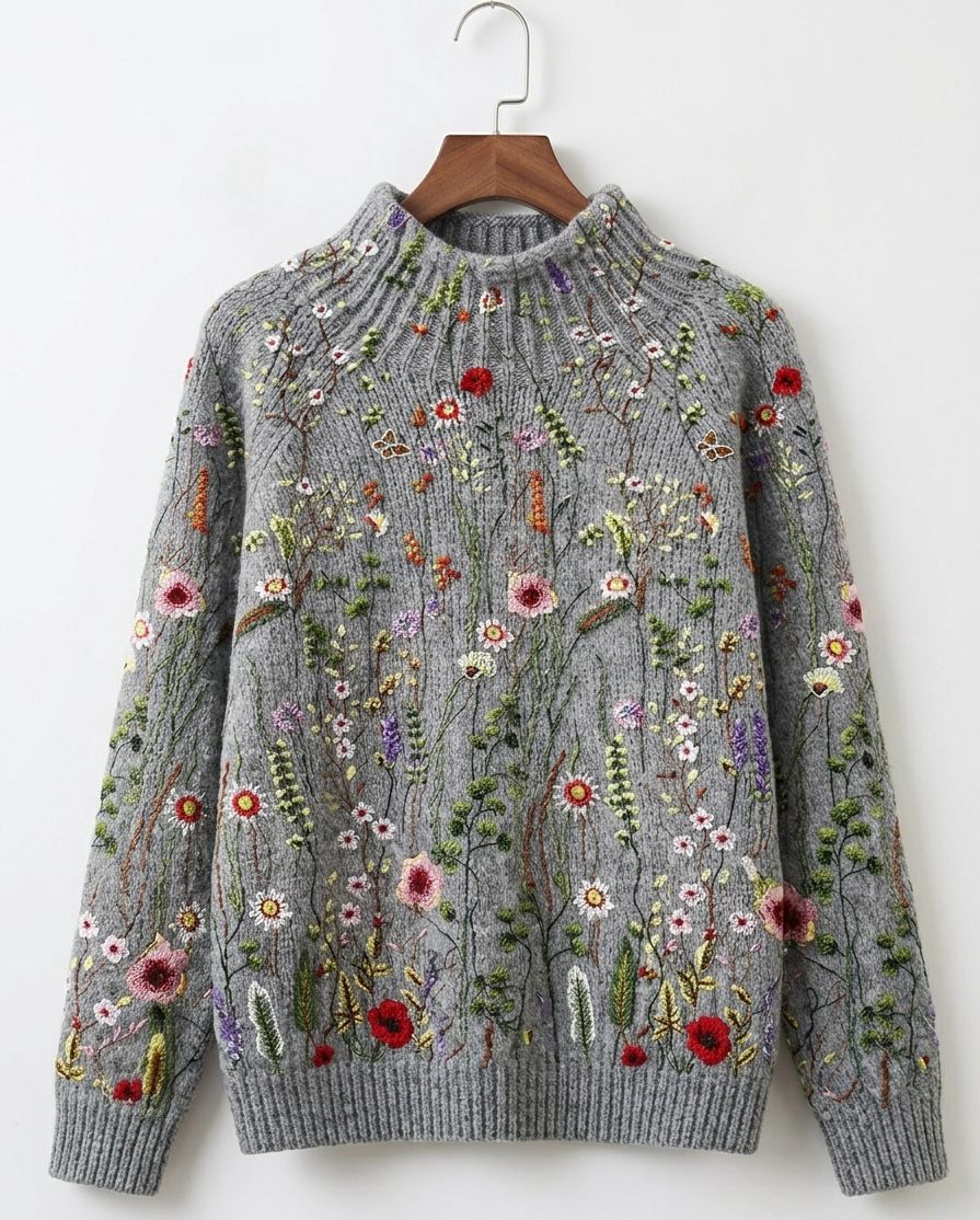Lilian women's vintage floral knit sweater - photo 1