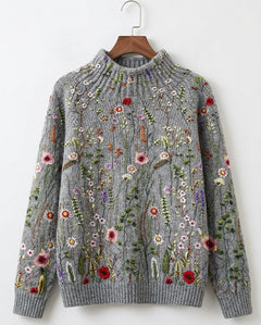 Lilian | Women's Vintage Floral Knit Sweater