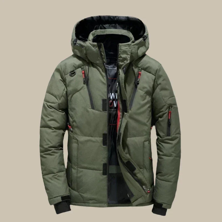 Men's Snow Puffer Winter Jacket Windbreaker - Green