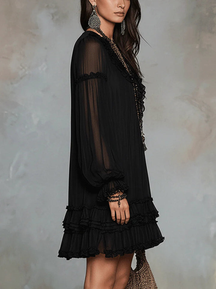 Eithne | Ruffle-Trim Mini Dress