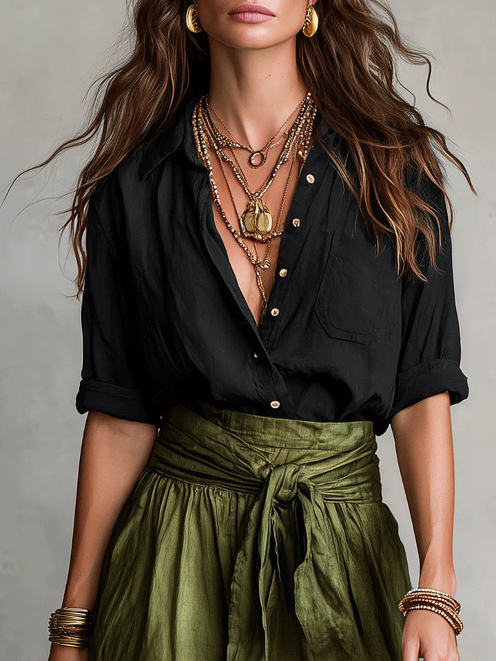 Natacha | Tie-Waist Skirt and Shirt Set