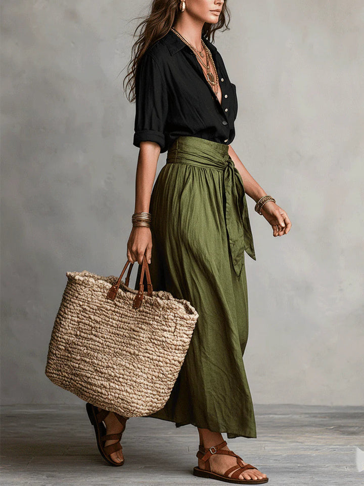Natacha | Tie-Waist Skirt and Shirt Set
