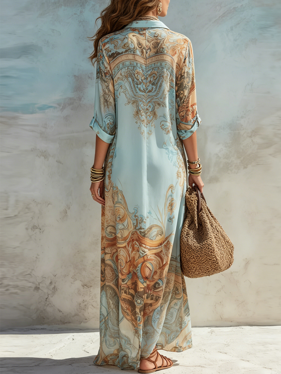 Félice | Button-Front Maxi Shirt Dress