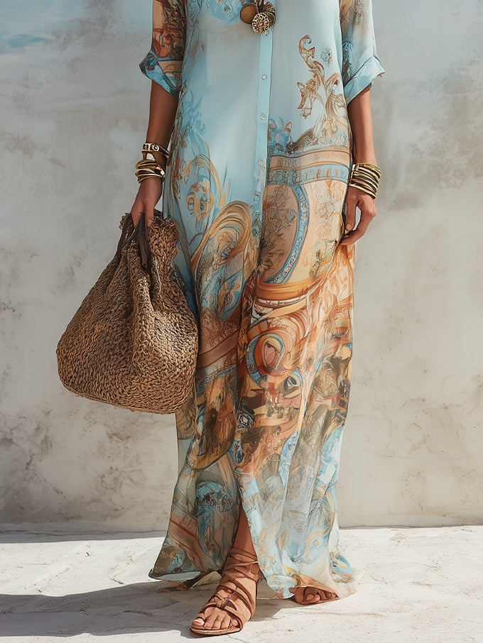 Félice | Button-Front Maxi Shirt Dress