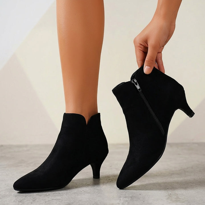 Women's Plush Lined Kitten Heel Boots