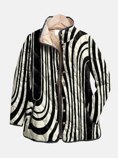 Soraya | Modern Quilted Jacket with an Abstract Geometric Print