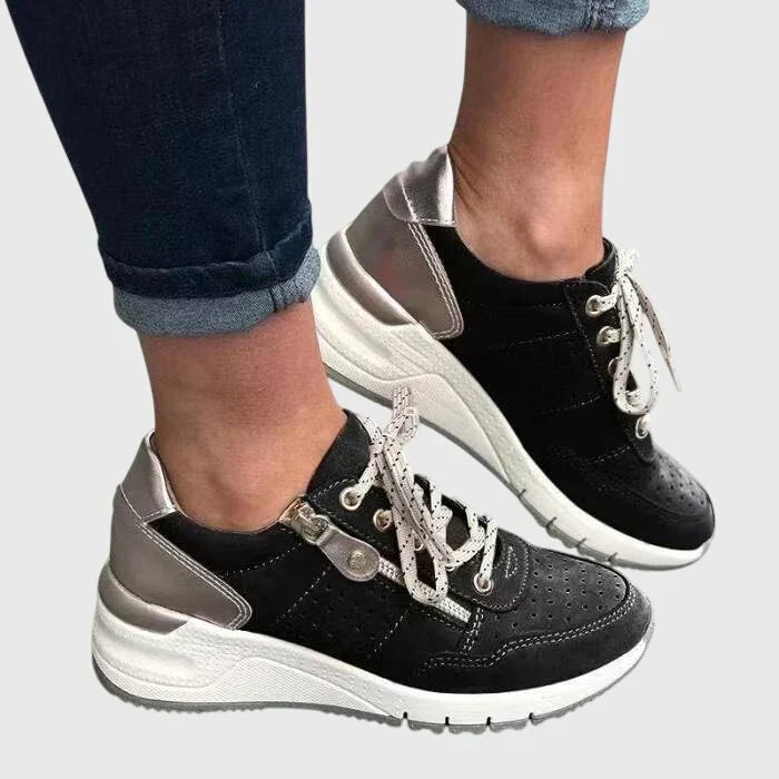 Women's Stylish Chunky Non-Slip Orthopedic Sneakers - Black
