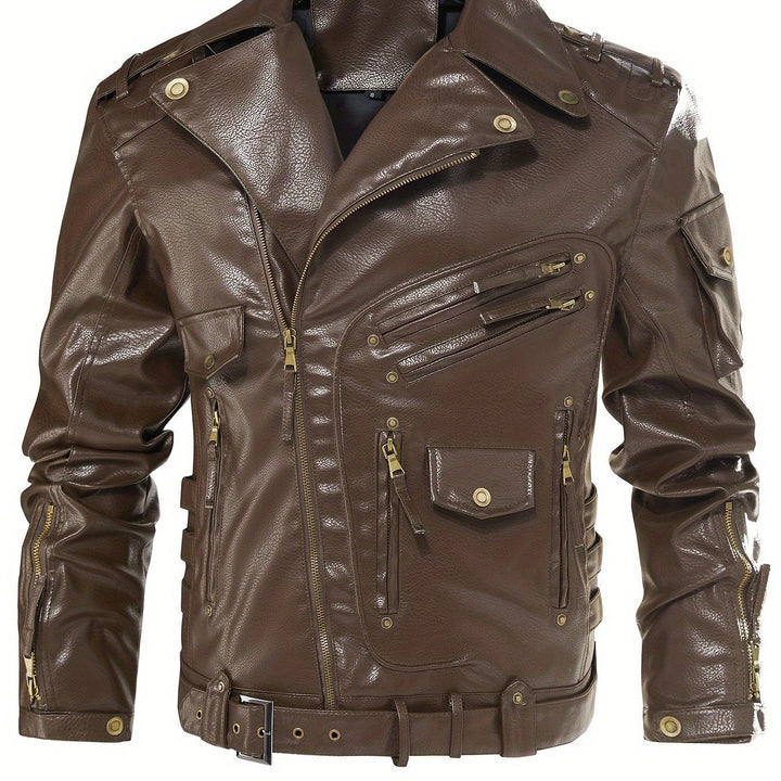 Gordon | Military Leather Biker Jacket