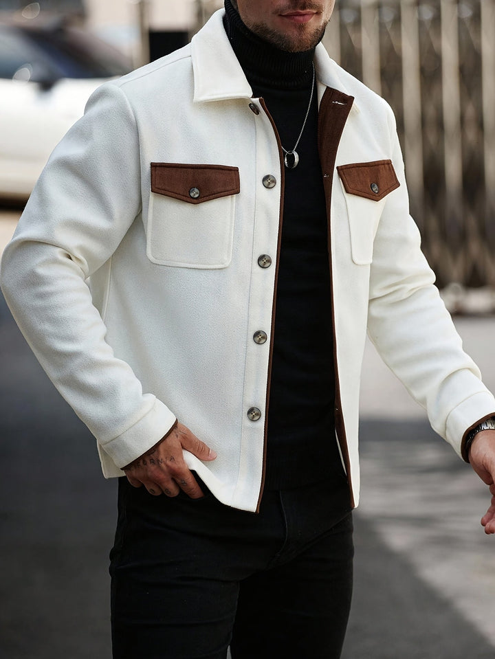 Men's Classic Contrast Trim Overshirt