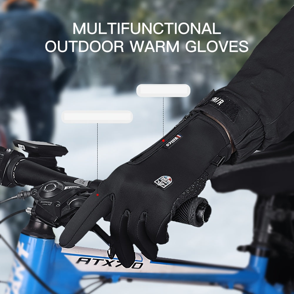 Men's Warm Winter Knit Touchscreen Ski Gloves