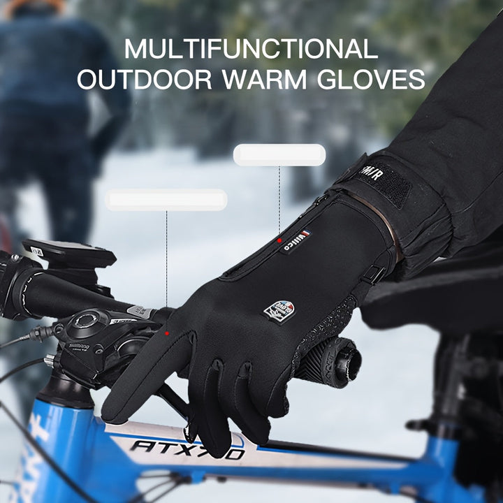 Men's Warm Winter Knit Touchscreen Ski Gloves