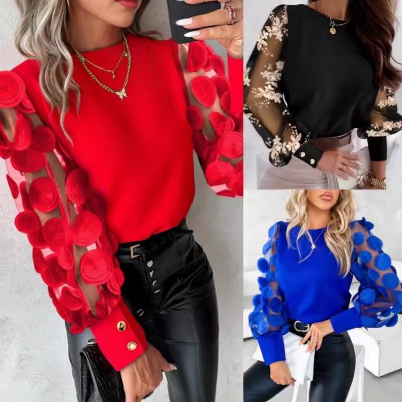 Elise™ | Women Glamorous Mesh Sleeve Top