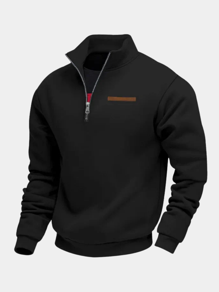 Men's Fleece Polo Quarter Zip Sweater - Assorted
