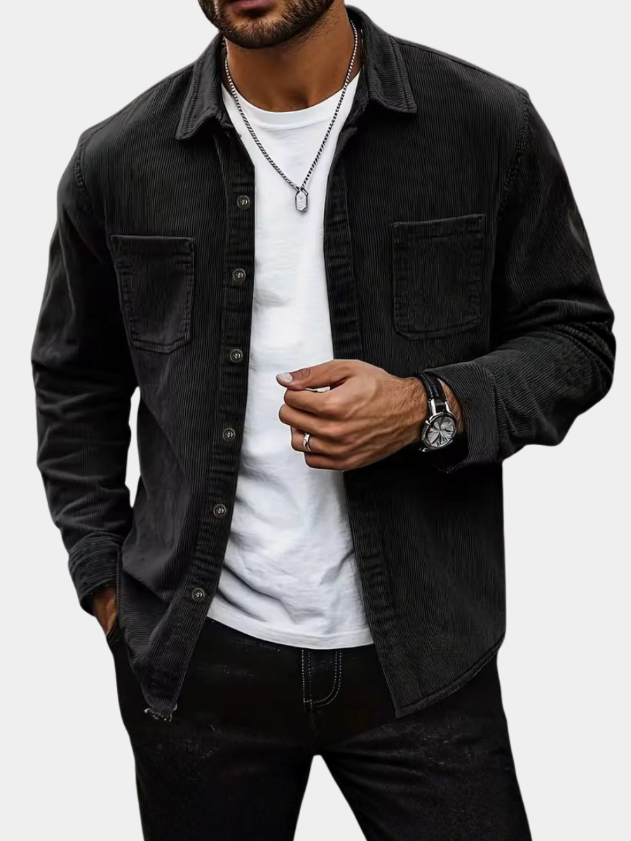 Men's Relaxed Fit Button-Front Overshirt