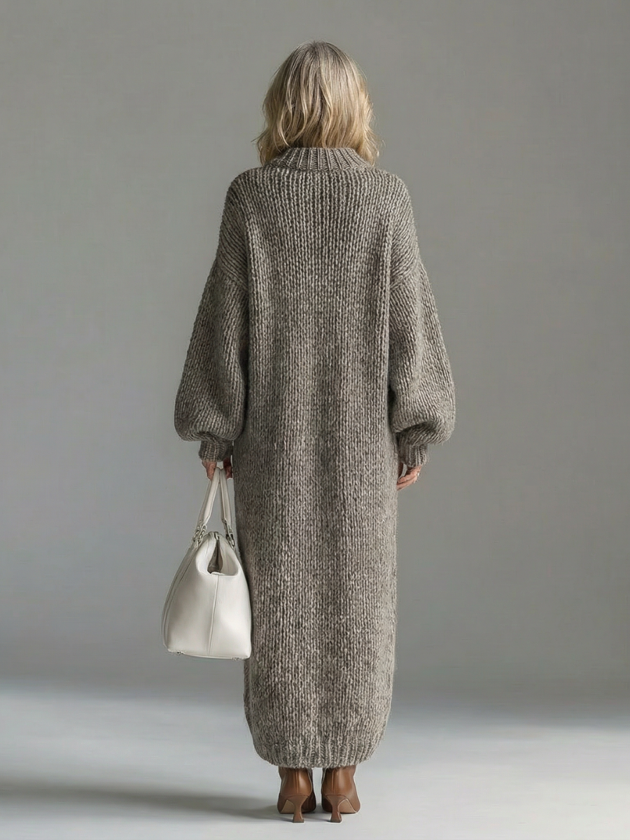 Women's Balloon-Sleeve Knit Sweater Maxi Dress