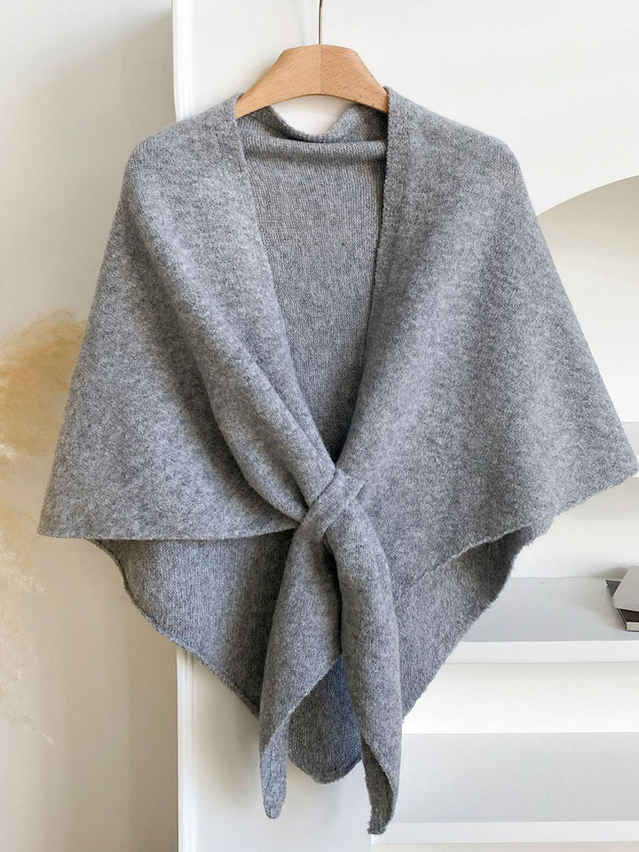 Women's Alpaca Wool Winter Triangle Scarf - Light Grey