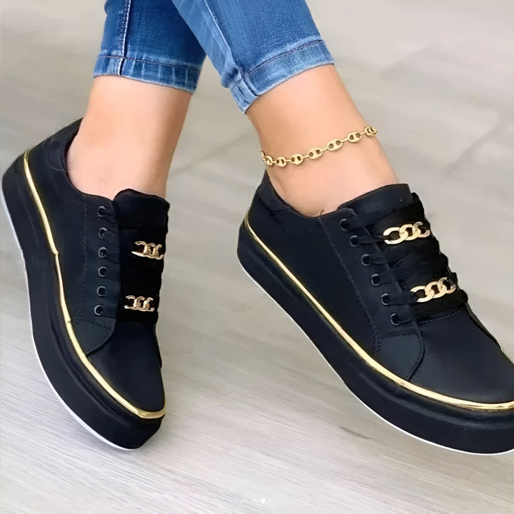 Women's Casual Platform Orthopedic Sneakers - Black