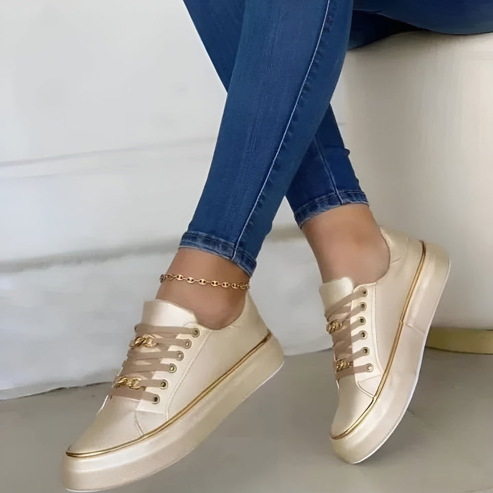Women's Casual Platform Orthopedic Sneakers - Gold