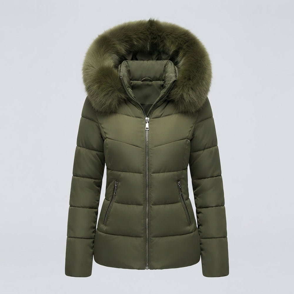 Women's Fur Long Puffer Winter Jacket