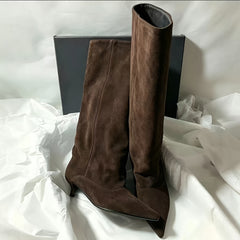 Marigold | Women's Knee High Kitten Heel Boots