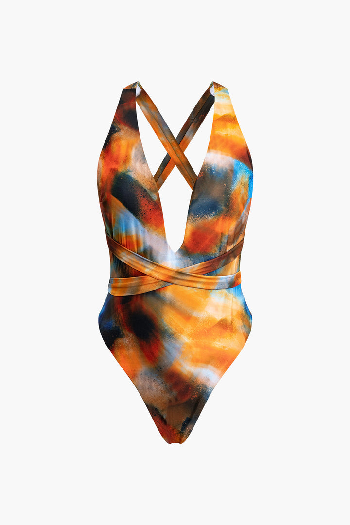 Sienna | Watercolour Wrap Swimsuit & Sarong Set