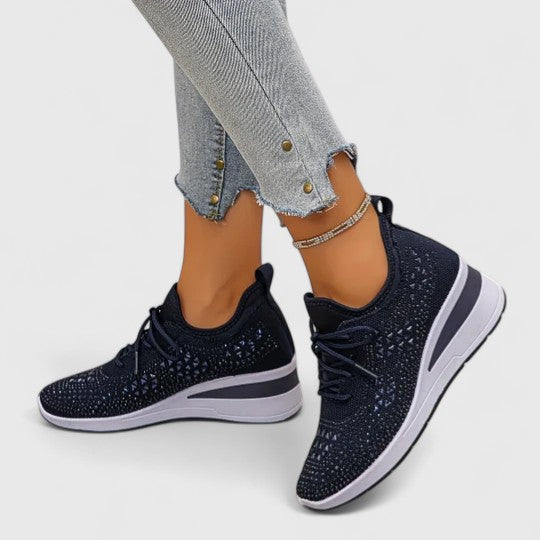Women's Platform Slip-On Orthopedic Sneakers - Navy