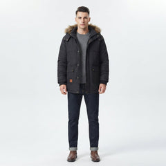 Edmund Hollis | Men's Chic Hooded Puffer Insulated Winter Jacket