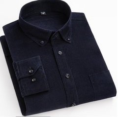 Cotton Corduroy Button-Down Shirt with a Buttoned Chest Pocket