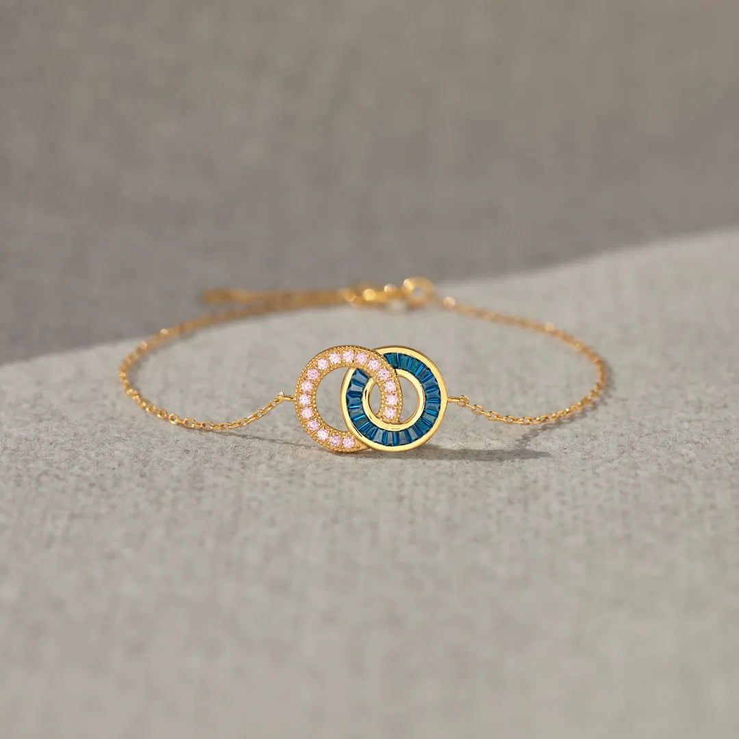 Women's Elegant Birthstone Friendship Bracelets - Gold